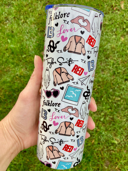 TS albums ghosts skinny tumbler