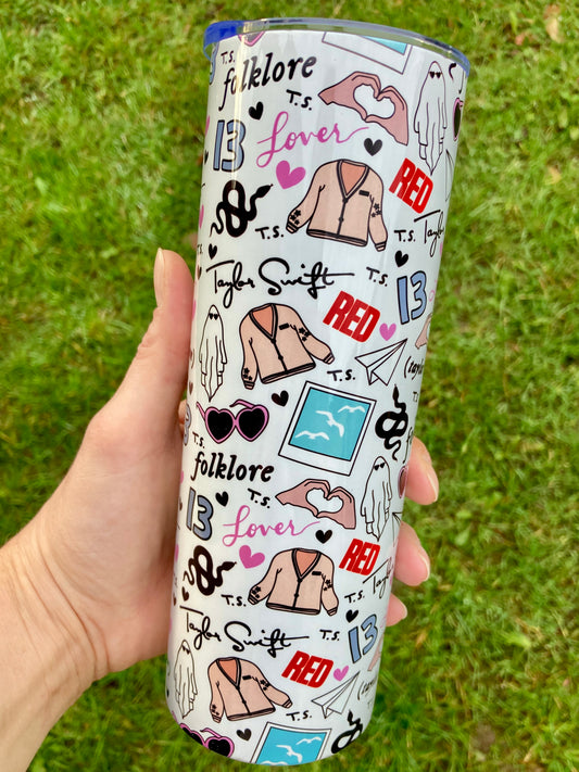 TS albums ghosts skinny tumbler