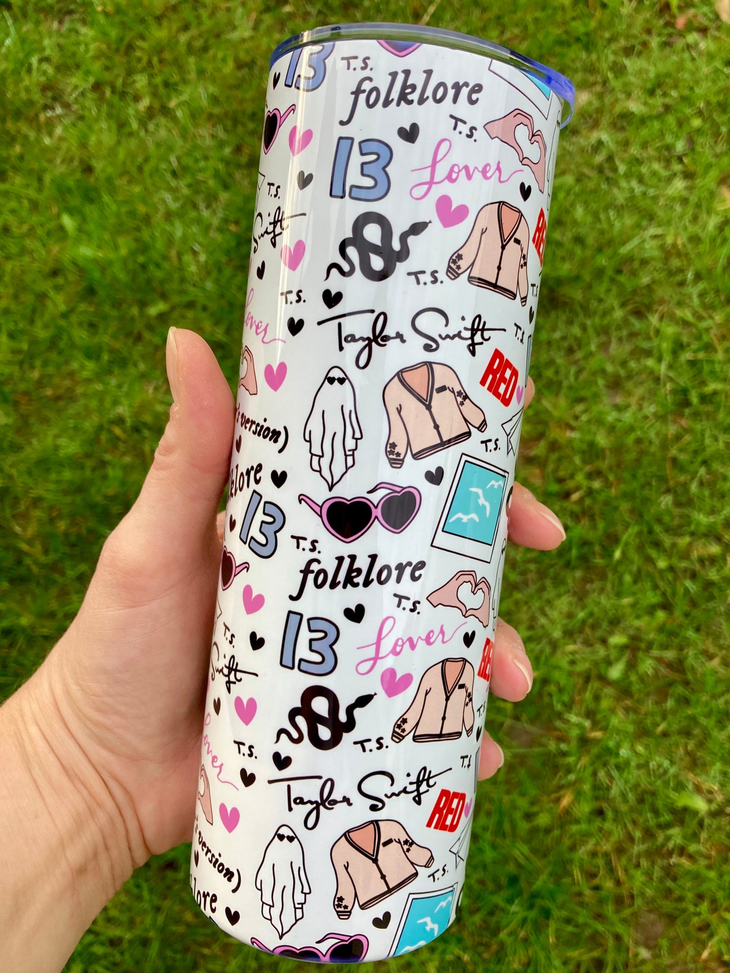 TS albums ghosts skinny tumbler