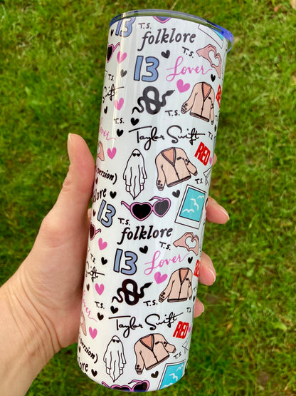 TS albums ghosts skinny tumbler