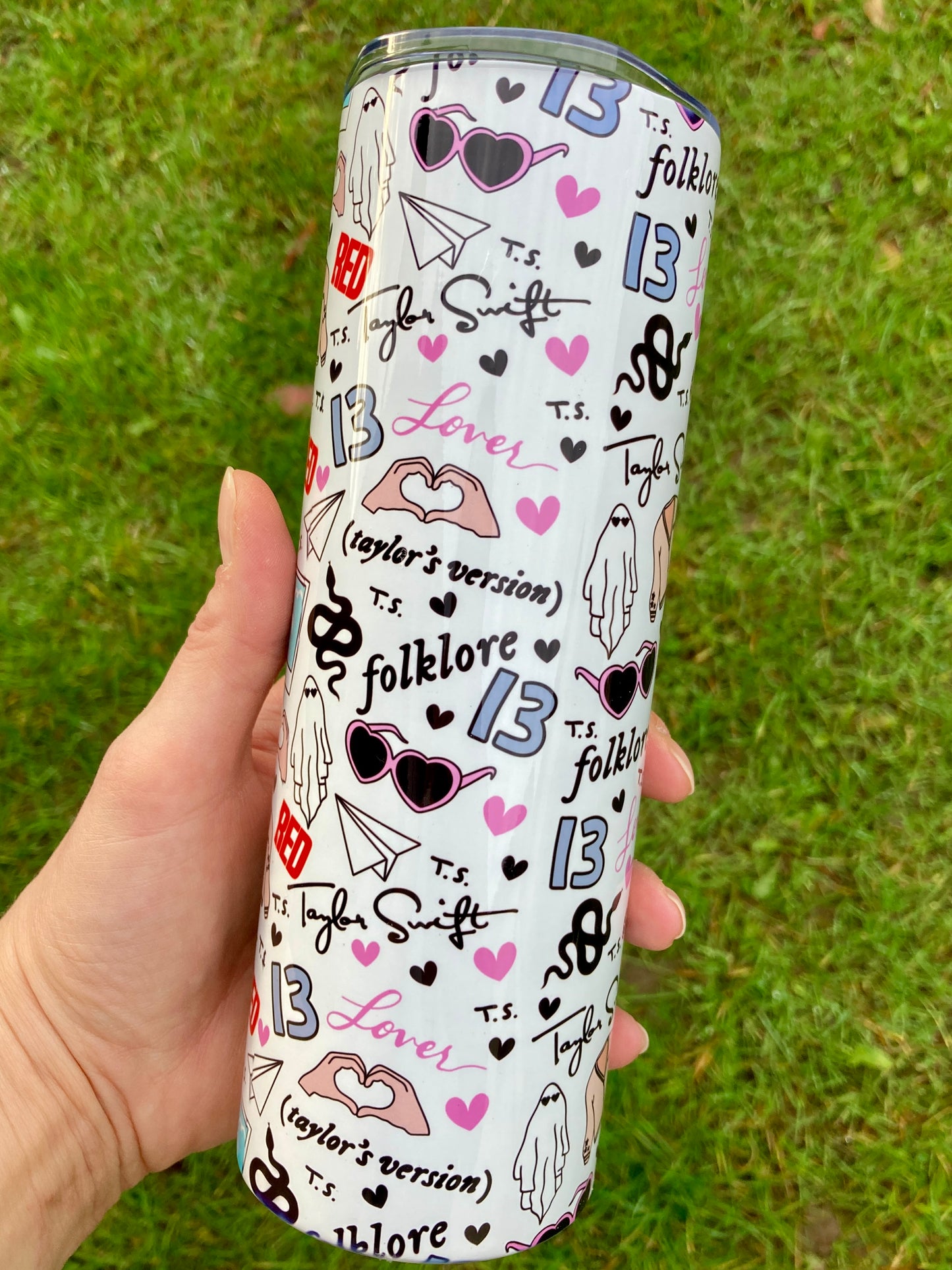 TS albums ghosts skinny tumbler