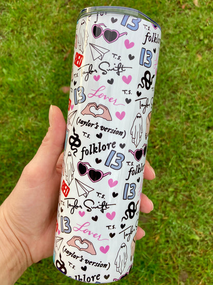 TS albums ghosts skinny tumbler