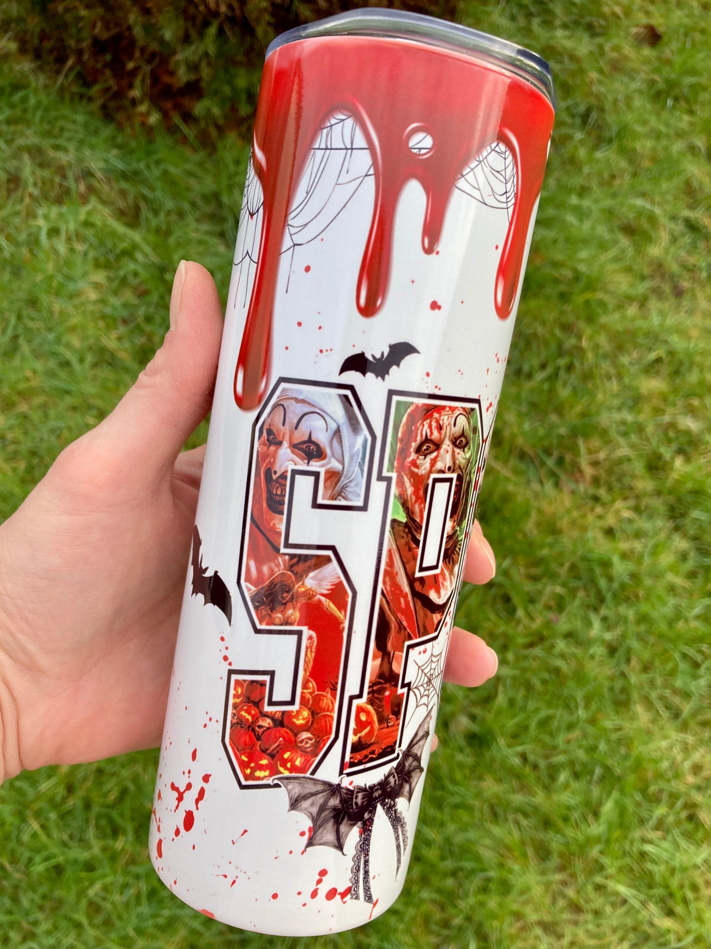 Horror Villain Terrifier skinny tumbler