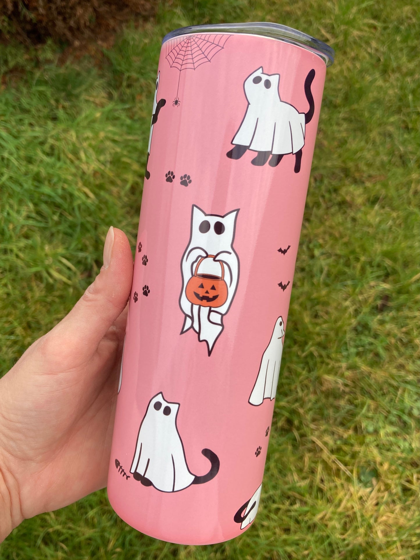 SECONDS Ghost cats skinny tumbler