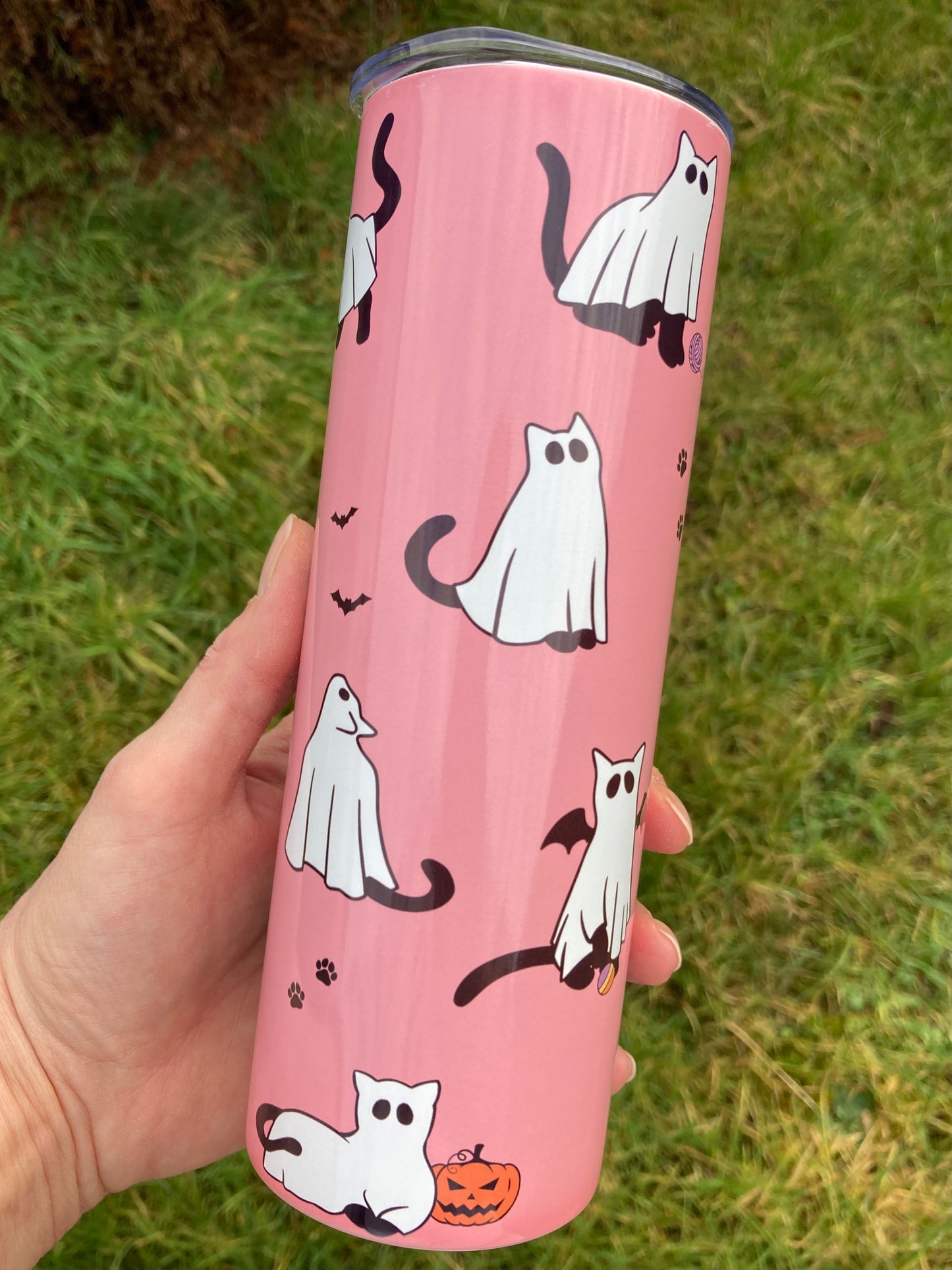 SECONDS Ghost cats skinny tumbler