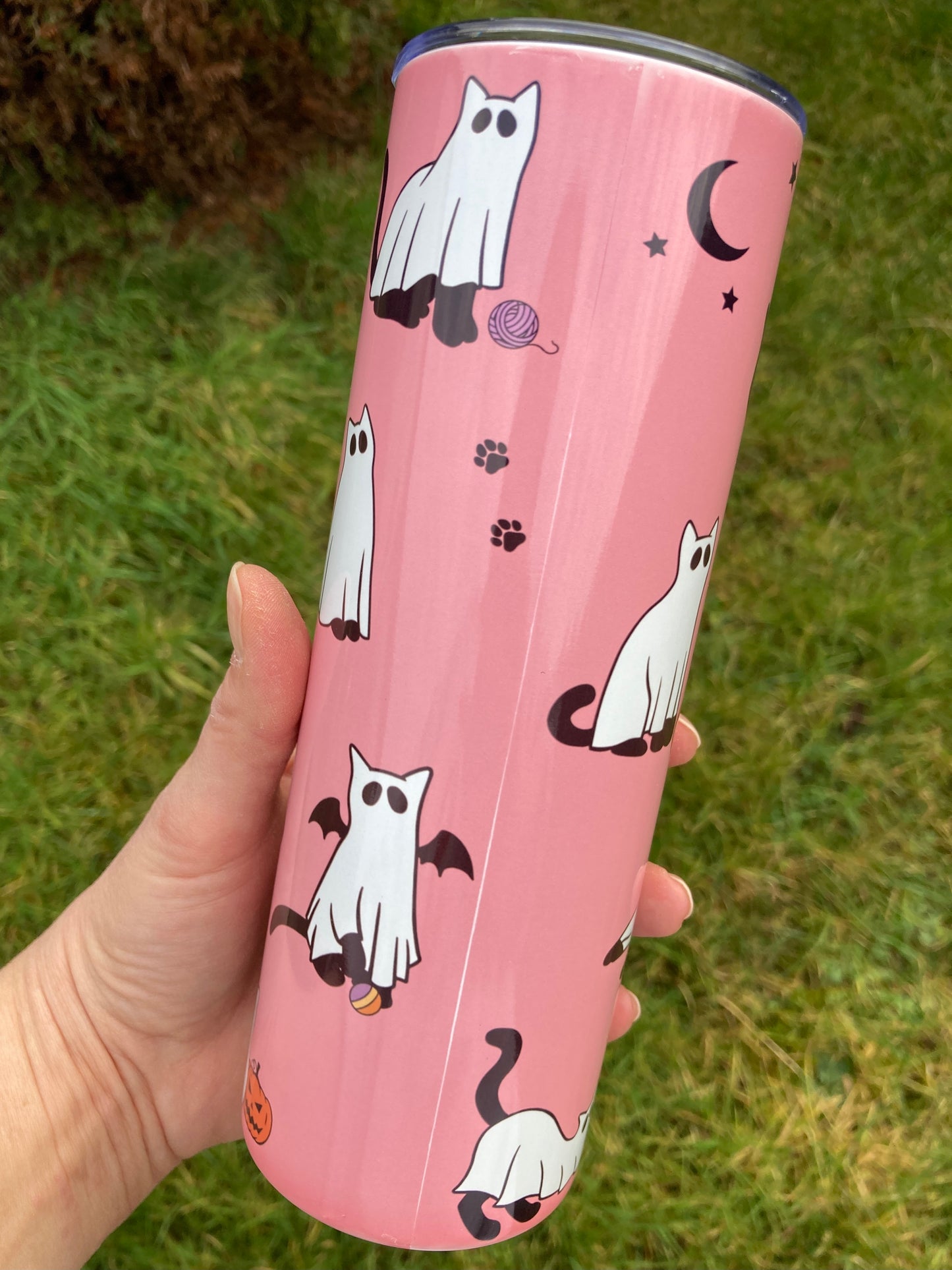 SECONDS Ghost cats skinny tumbler