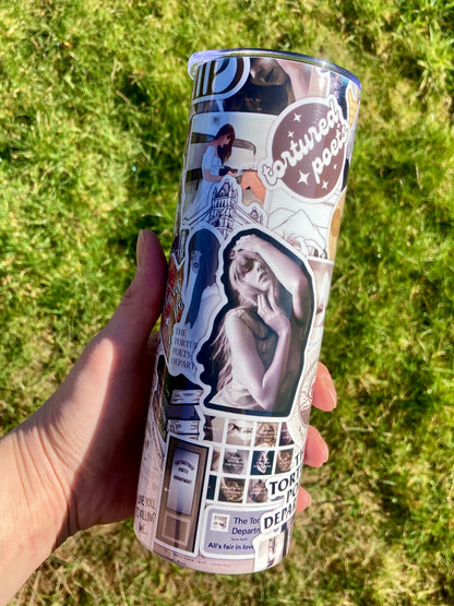 TS Poets stickers inspired skinny tumbler