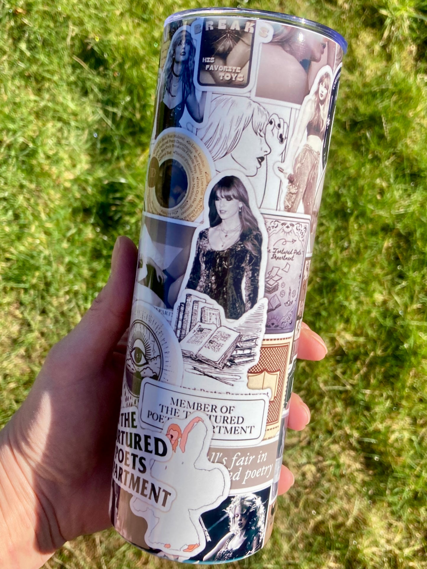 TS Poets stickers inspired skinny tumbler