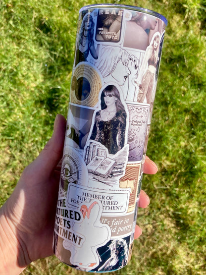 TS Poets stickers inspired skinny tumbler