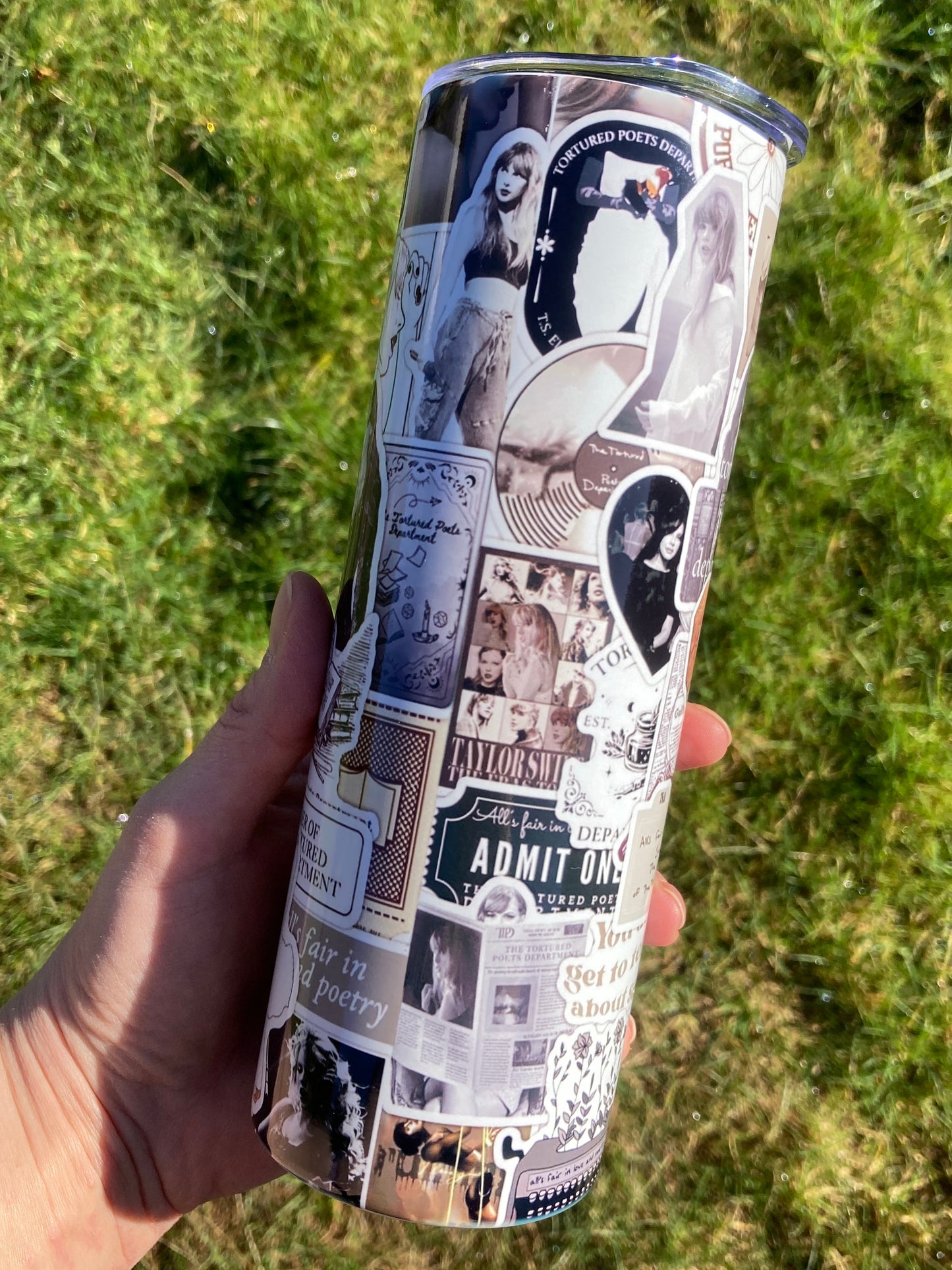 TS Poets stickers inspired skinny tumbler