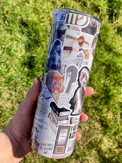 TS Poets stickers inspired skinny tumbler