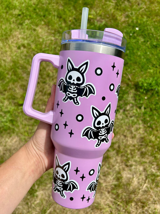 Skeleton bats - Lilac - 40oz tumbler