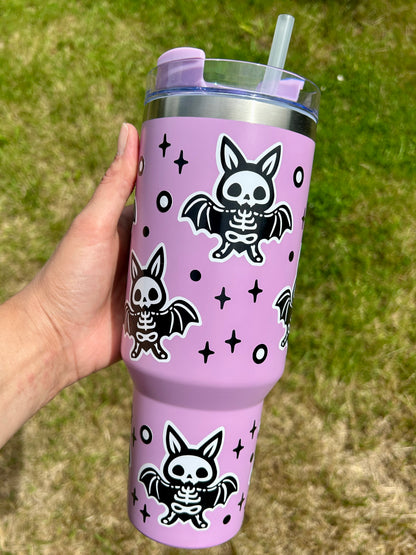 Skeleton bats - Lilac - 40oz tumbler