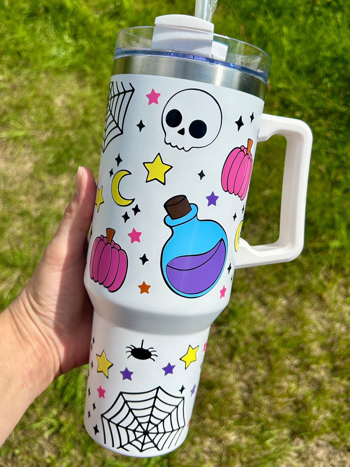 Cute Witchy Halloween - White 40oz tumbler