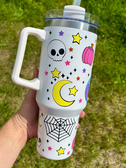 Cute Witchy Halloween - White 40oz tumbler