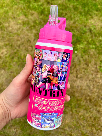 2NDS BOTTLES custom pink water bottle 600ml handmade multiple designs