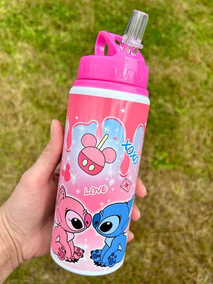 2NDS BOTTLES custom pink water bottle 600ml handmade multiple designs