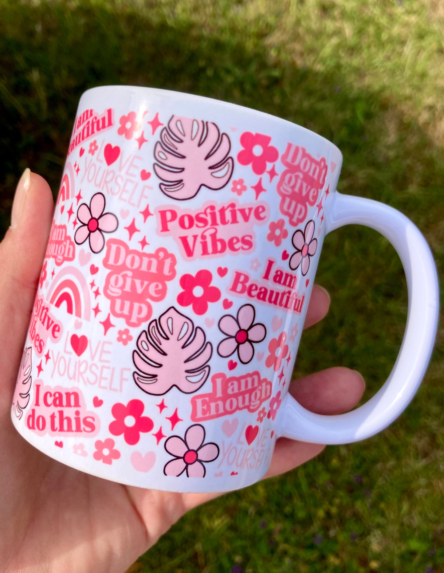 Pink Positive Vibes mug