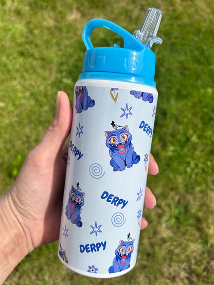 Derpy 600ml blue water bottle