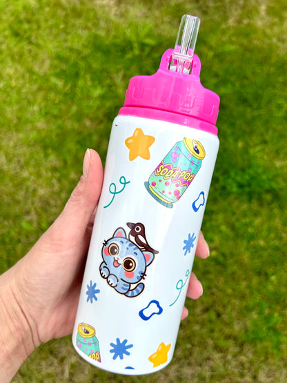 2NDS BOTTLES custom pink water bottle 600ml handmade multiple designs