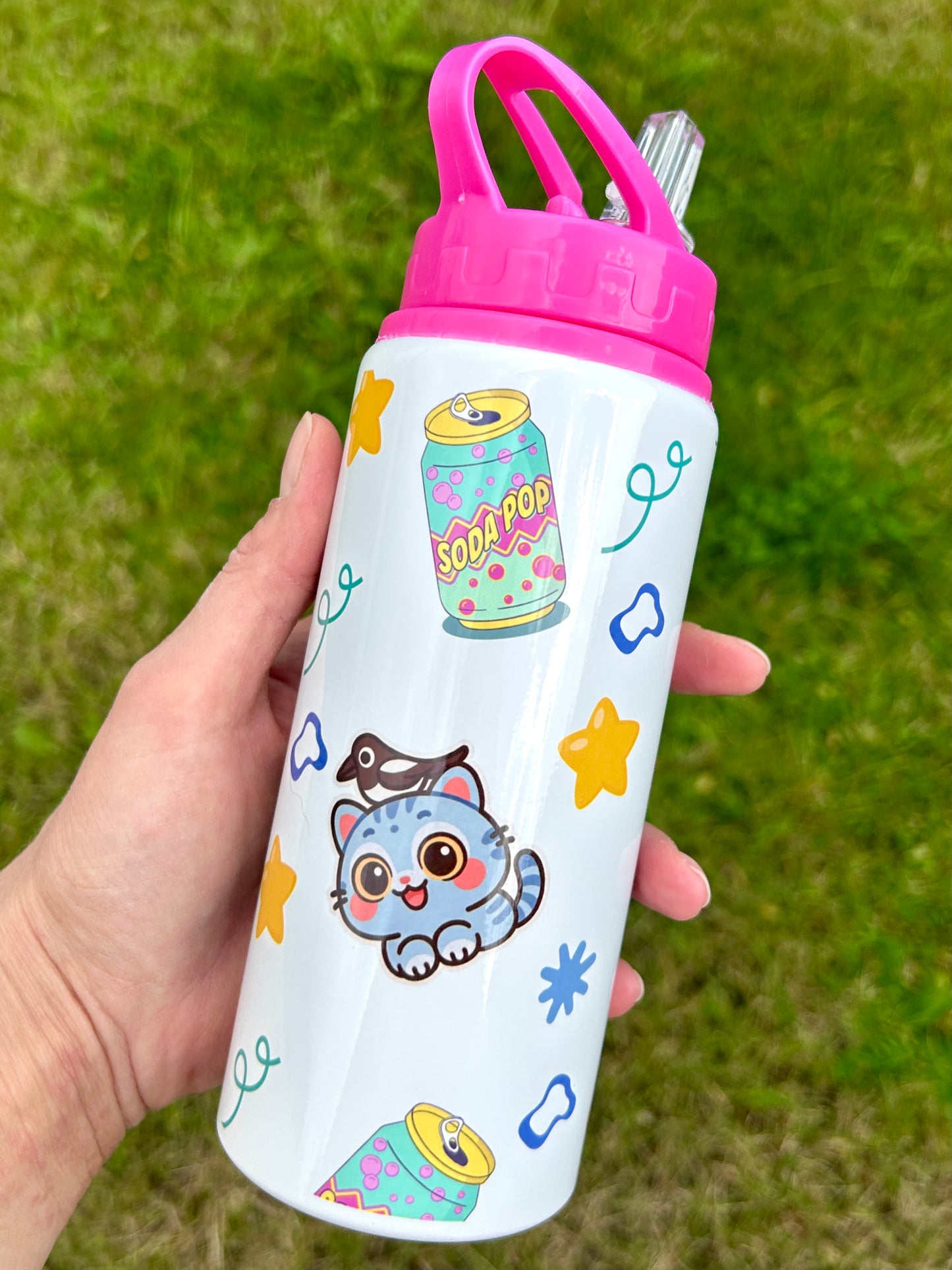 Baby Derpy 600ml pink water bottle