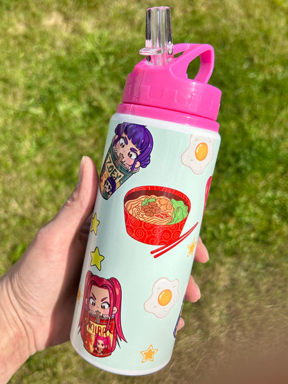 2NDS BOTTLES custom pink water bottle 600ml handmade multiple designs