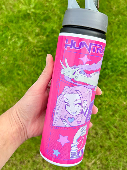 Demon Hunters hot pink 750ml water bottle