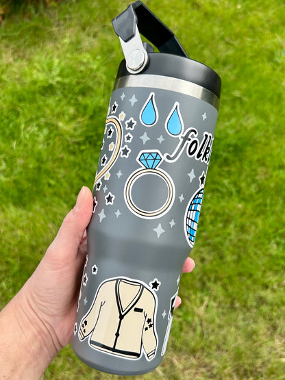 Folklore inspired - Dark grey - 30oz tumbler