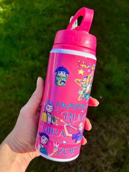 KPOP Demon Hunters new pink 600ml water bottle
