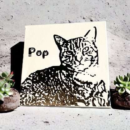 Custom pet portrait canvas