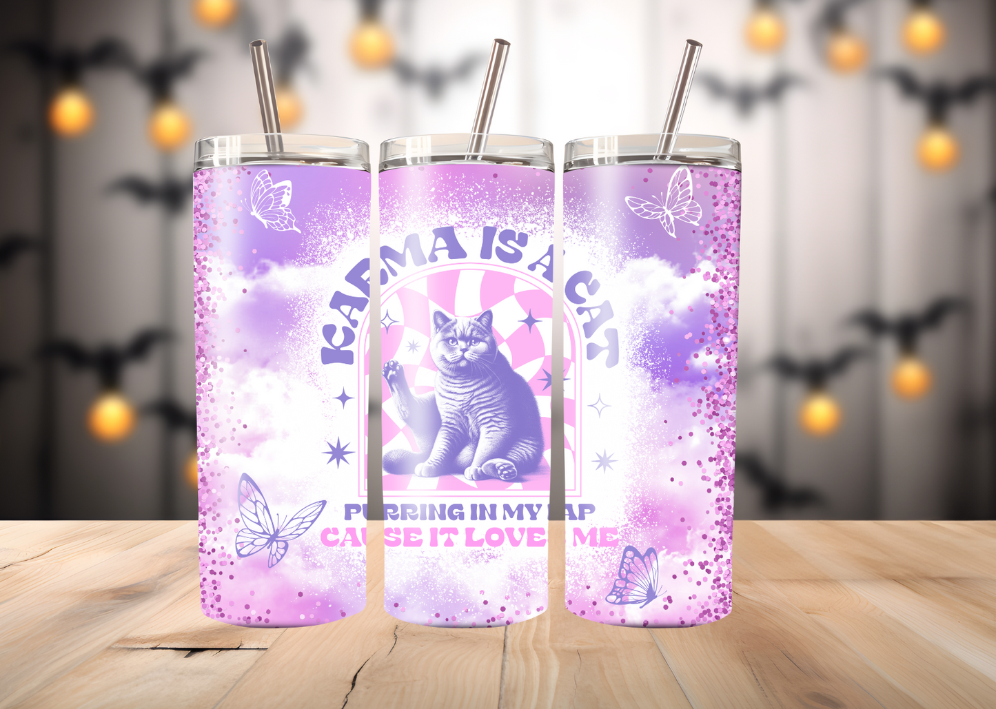 TS Karma Cat inspired skinny tumbler