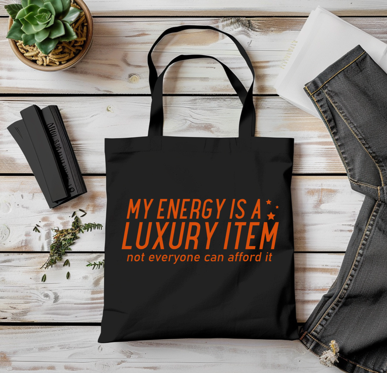 TS Showgirl inspired black tote bag