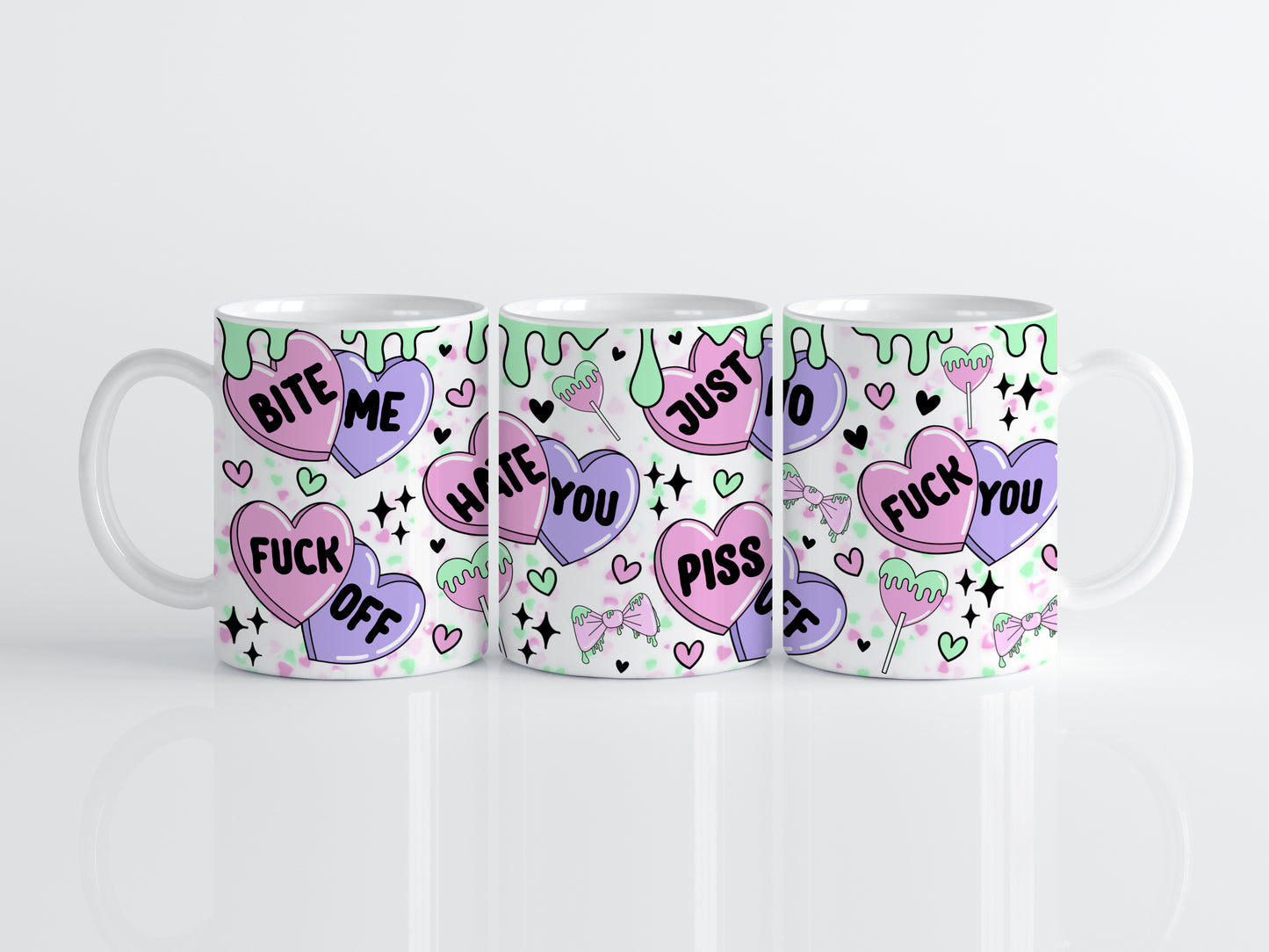 Pink Anti Valentine's sweary mug