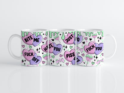 Pink Anti Valentine's sweary mug