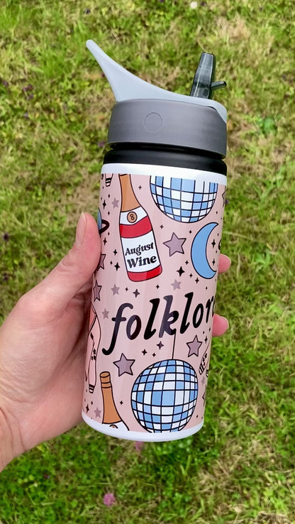 Taylor Swift Folklore lyrics inspired water bottle