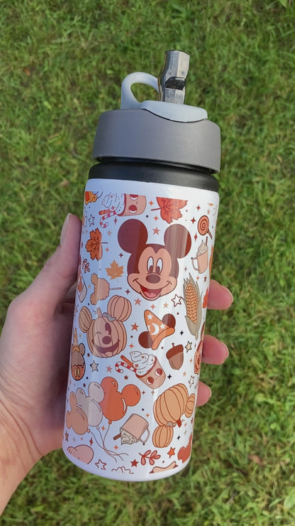 Fall Mickey pumpkins 600ml water bottle