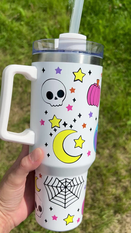 Cute Witchy Halloween - White 40oz tumbler