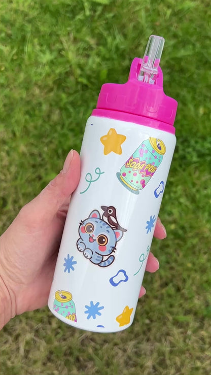 Baby Derpy 600ml pink water bottle