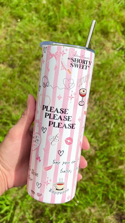 SC inspired skinny tumbler pink stripes
