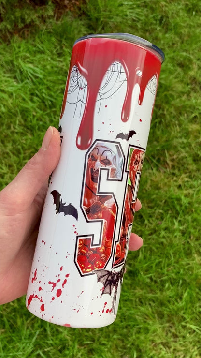 Horror Villain Terrifier skinny tumbler