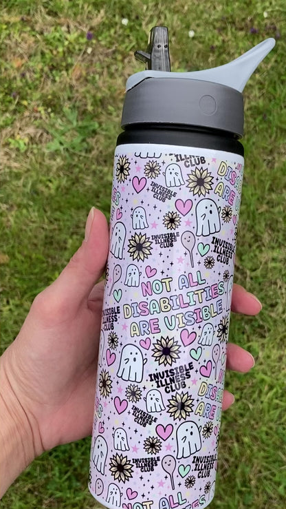 Invisible Illness Ghosts 750ml water bottle