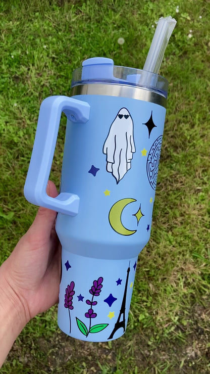 Midnights lyrics inspired - blue - 40oz tumbler