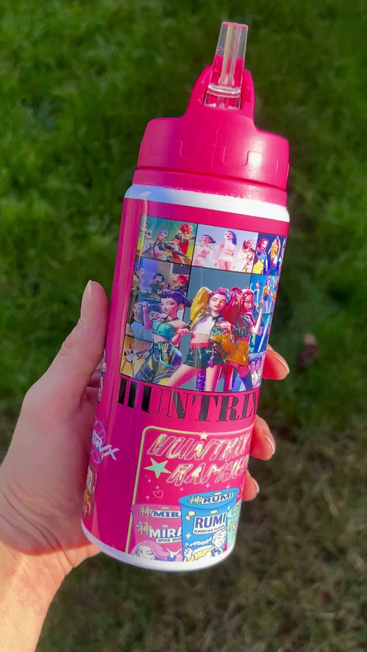 KPOP Demon Hunters new pink 600ml water bottle