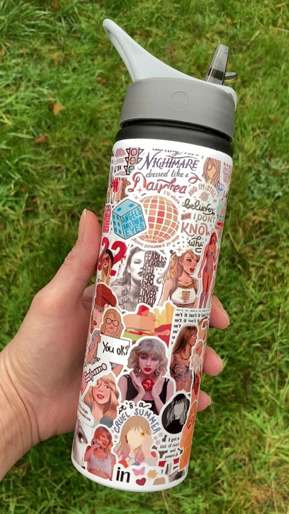 TS inspired stickers 750ml water bottle