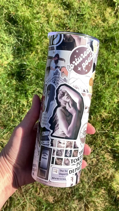 TS Poets stickers inspired skinny tumbler