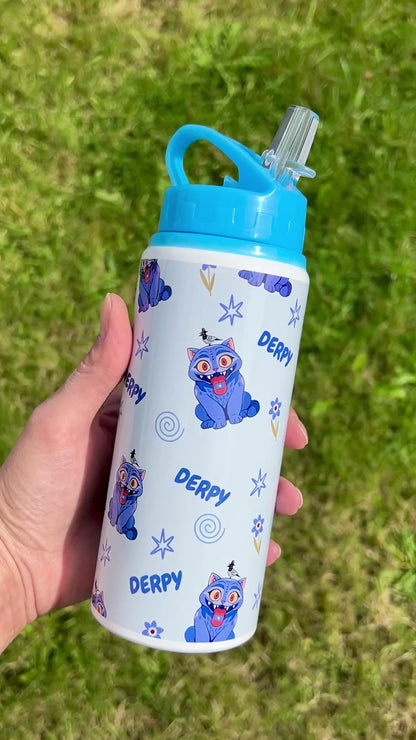 Derpy 600ml blue water bottle