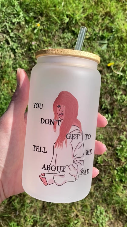 TTPD Inspired - Libbey cup - glass can with straw handmade