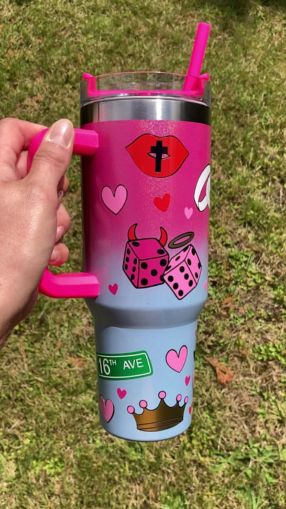 Lover inspired - Pink & Blue Ombre - 40oz tumbler