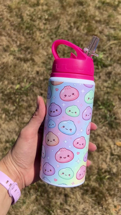 Dumplings squishy pink 600ml water bottle