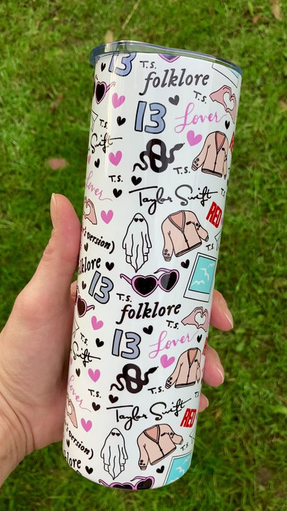 TS albums ghosts skinny tumbler